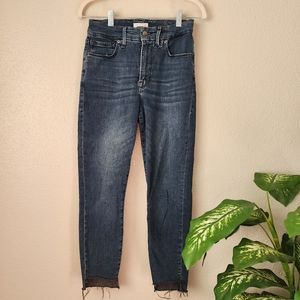 Good American Good Waist Crop Raw Edge Skinny Jean In Blue331 Size 28